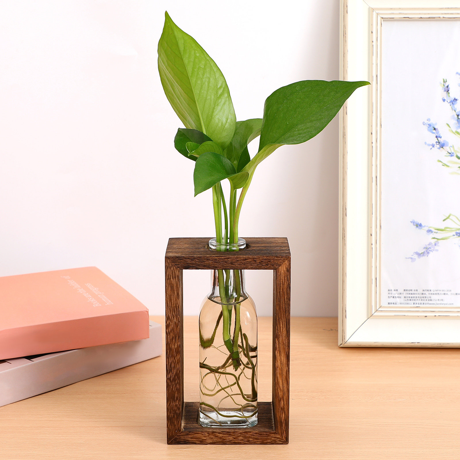 1Set Wooden Hydroponic Plant P - Propagation Station Vase recension och pris