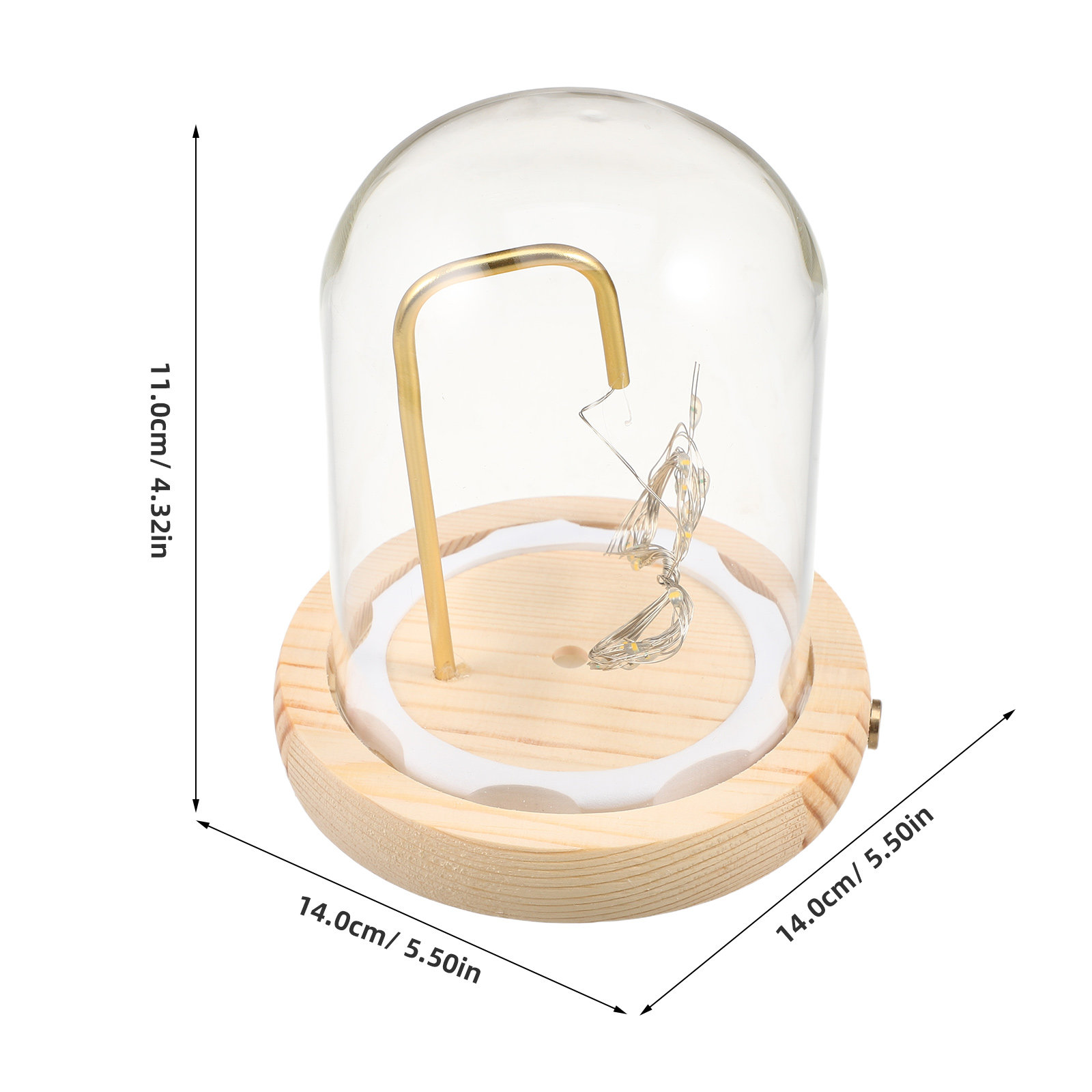 Glass Display Dome Wood Base L - Plastic Dome Clear recension och pris